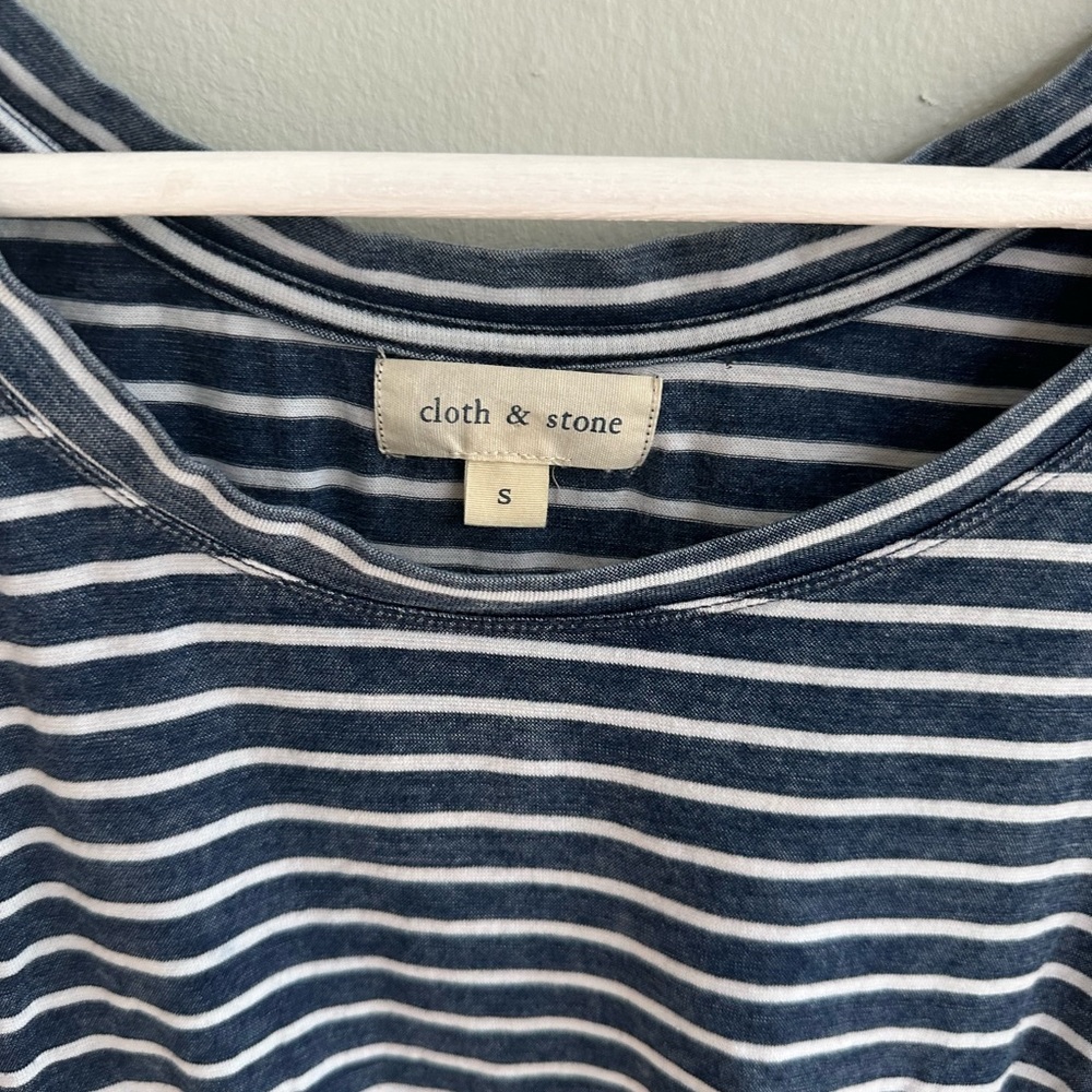 Anthropologie Cloth & Stone Faded Striped Tee - Picture 3 of 3